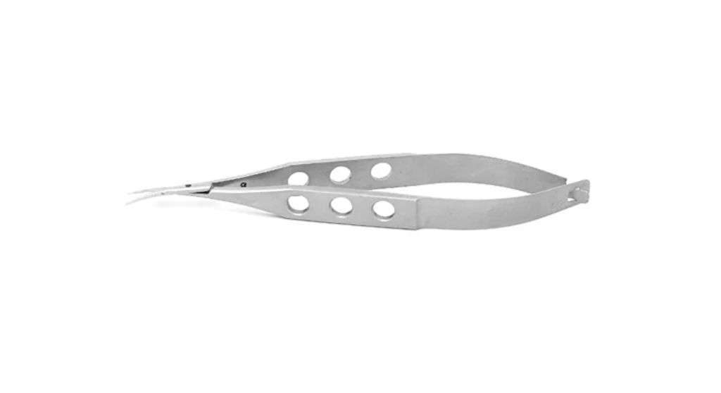 Castroveijo Corneal Scissors – Curved on Flat, Large Blade (11mm) for Precise Eye Surgery