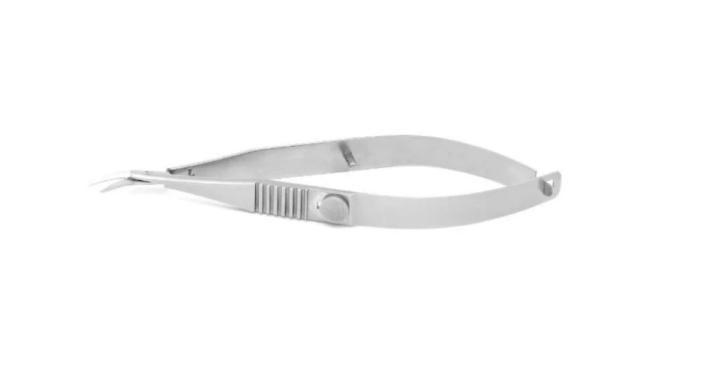 Left-Hand Troutman-Castroveijo Corneal Scissors with Stop Lock, Medium Blades